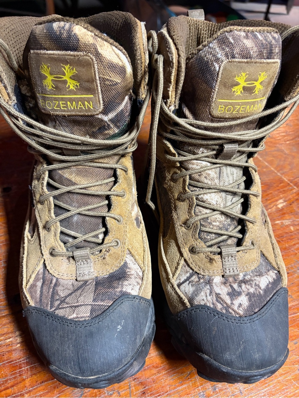 Men's Under Armour Camo Hunting Boots in Brown/Green